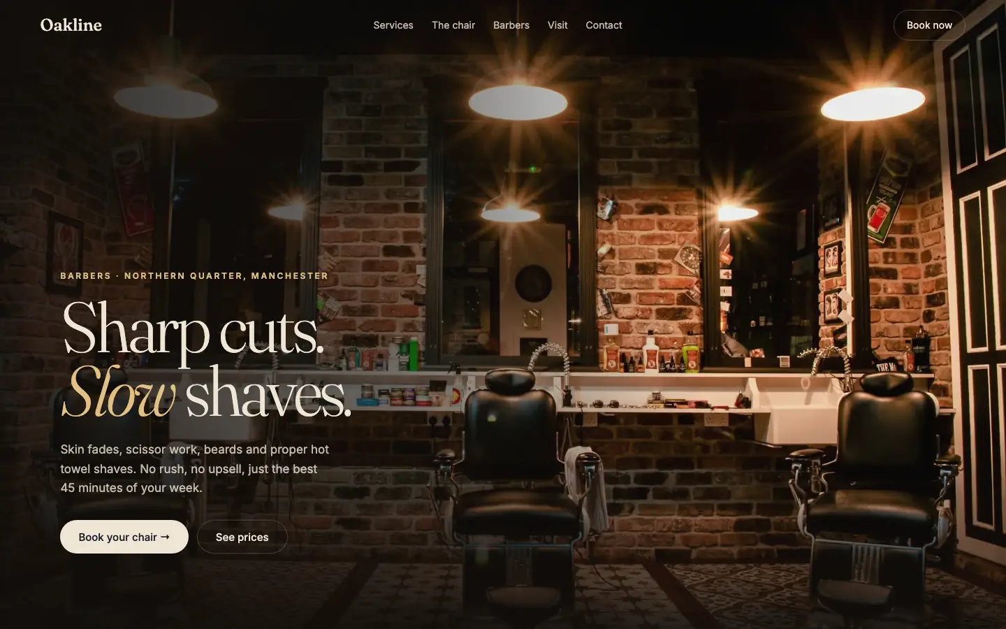 The Oakline Barber Co. sample site