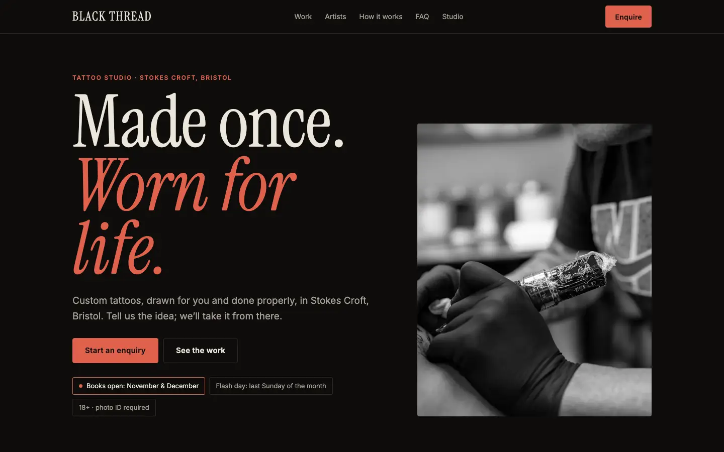 The Black Thread Tattoo sample site